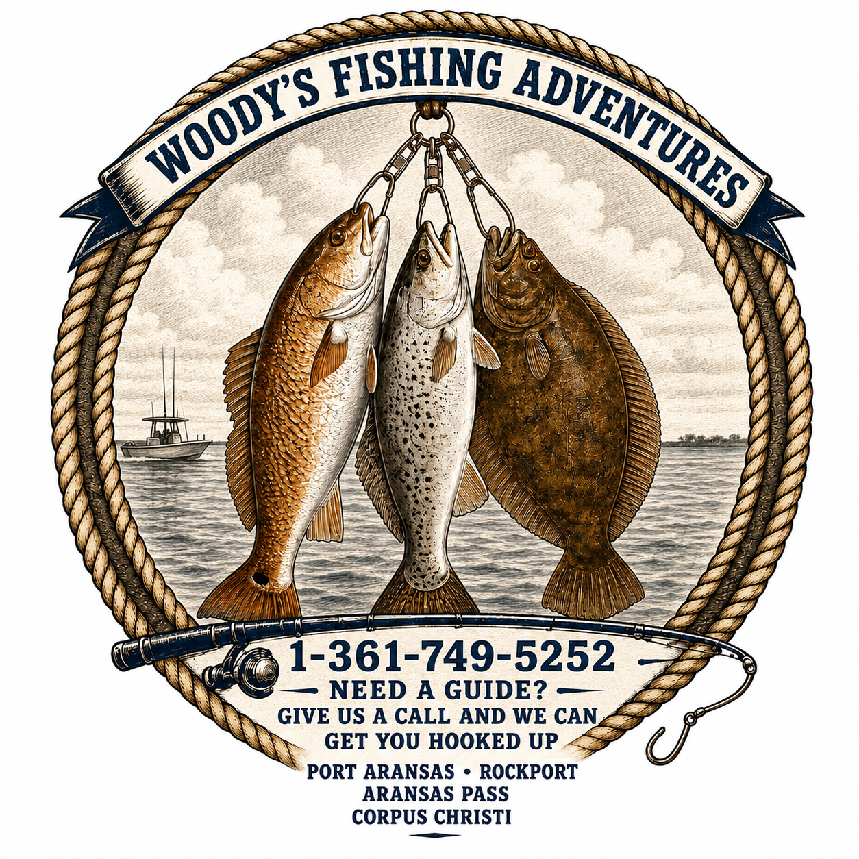 Woody's Fishing Adventures - Logo